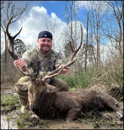 Recent hunt trophy taken at TEN26 Outdoors hunting ranch near Huntsville Texas