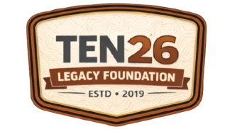 Mobile picture of the main logo for TEN26 Outdoors hunting service